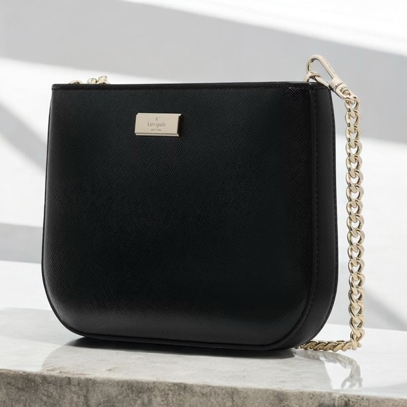 Kate Spade Kenzie Lilly Black Pochette Saffiano PVC Removable Strap - Picture 7 of 11